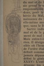 Alberto GIACOMETTI (1901-1966). 
Etude de têtes et d'une table.
Crayon graphite...