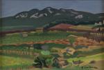 Gabriel COUDERC (1905-1994). 
Vue d'Aups, Haute-Provence. 
Huile sur toile signée...