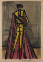 Bernard BUFFET (1928-1999).
Toréro jaune.
Lithographie, justifiée 87/150 en bas à gauche...