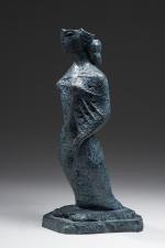 Georges OUDOT (1928-2004). 
Nu féminin. 
Bronze à patine bleue signé,...