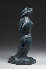 Georges OUDOT (1928-2004). 
Nu féminin. 
Bronze à patine bleue signé,...