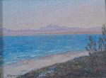 Alexandre ROUBTZOFF (1884-1949). 
Hammamet, Tunisie. 
Huile sur toile contrecollée sur...