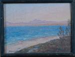 Alexandre ROUBTZOFF (1884-1949). 
Hammamet, Tunisie. 
Huile sur toile contrecollée sur...