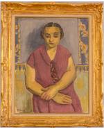 Arpad SZENES (1897-1985) Portrait de Fernanda de Castro Huile sur...