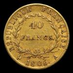 FRANCE. 1 x 40 francs en or, Premier Empire, Napoléon...