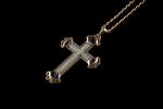 Croix pendentif en or rose et gris 18k (750 millièmes)...