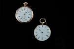 Deux montres de gousset en or jaune 18 k (750...