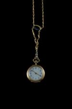 Montre de col en or jaune 18k (750 millièmes), le...