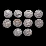 Monnaies grecques, Royaume parthe, lot de 10 drachmes