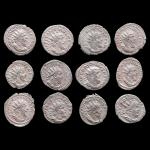 Monnaies romaines, Empire, lot de 12 antoniniens de Postume