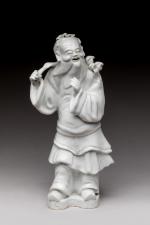 CHINE - Epoque JIAQING (1796 - 1820).  Statuette d'immortel...