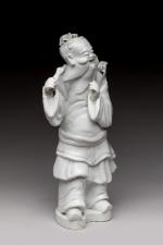 CHINE - Epoque JIAQING (1796 - 1820).  Statuette d'immortel...