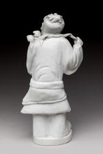 CHINE - Epoque JIAQING (1796 - 1820).  Statuette d'immortel...