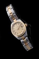 ROLEX. 
Lady Datejust. 
Montre bracelet de dame en acier et...