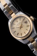 ROLEX. 
Lady Datejust. 
Montre bracelet de dame en acier et...