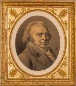 Charles Guillaume BOURGEOIS (1759-1832). 
Portrait d'homme. 
Fusain à vue ovale...