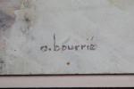 André BOURRIE (1936-2017). Composition abstraite. Huile sur carton signée en...