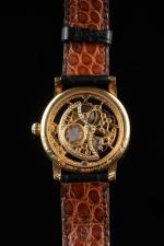 MONTBLANC. 
Rarissime Meisterstück, Skeleton 75th Anniversary, SQ000004.
Montre bracelet en or...