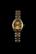 ROLEX. 
Montre bracelet de dame modèle "Lady Datejust"en acier et...