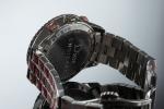 DIOR. 
Montre bracelet chronographe de dame modèle "Christal" rouge, le...