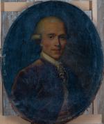 Ecole française vers 1770.  Portrait d'homme en buste. Toile...