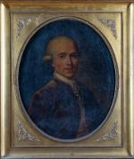 Ecole française vers 1770.  Portrait d'homme en buste. Toile...