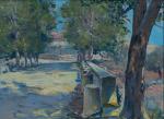 Henri BESINE (1889-1976). 
"Route de Saint-Bauzille de Montmel". 
Huile sur...