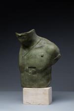 Igor MITORAJ (1944-2014). 
Asclepios. 
Bronze à patine verte signé devant...