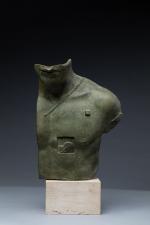 Igor MITORAJ (1944-2014). 
Asclepios. 
Bronze à patine verte signé devant...