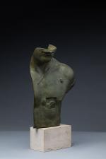 Igor MITORAJ (1944-2014). 
Asclepios. 
Bronze à patine verte signé devant...