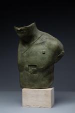 Igor MITORAJ (1944-2014). 
Asclepios. 
Bronze à patine verte signé devant...