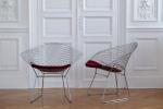 Harry BERTOIA (1915-1978), éditions Knoll International. 
Paire de fauteuils modèle...