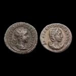 Empire romain, lot de 2 antoniniens : Gordien III et...