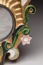 Marion de CRÉCY (née en 1954) Miroir Céramique émaillée polychrome...