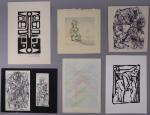 Lot comprenant 15 oeuvres gravures surréalistes, dont Susana Wald, Etienne...