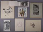 Lot comprenant 15 oeuvres gravures surréalistes, dont Susana Wald, Etienne...