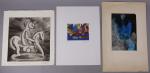 Lot comprenant 15 oeuvres gravures surréalistes, dont Susana Wald, Etienne...