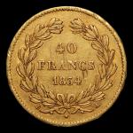 FRANCE. 1 x 40 francs or, Louis Philippe I tête...