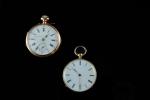 Deux montres de gousset en or jaune 18 k (750...